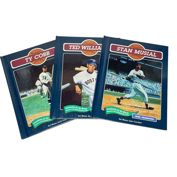 Baseball Legends Book Lot (3) – Ted Williams, Ty Cobb, Stan Musial - Picture 1 of 4